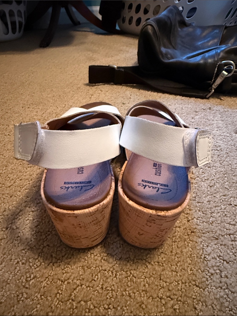 Clarks Cushion White Slingback Sandals 6.5 - Picture 5 of 9